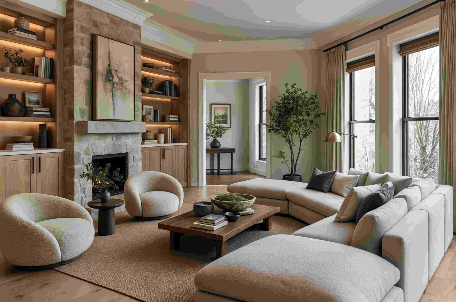 Quiet luxury living room design in Madison, WI